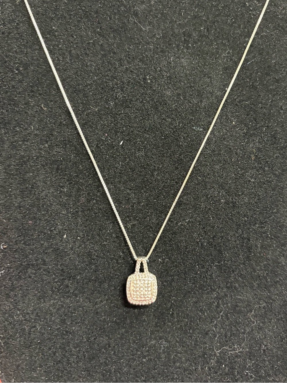 Dainty Diamond and Sterling silver necklace